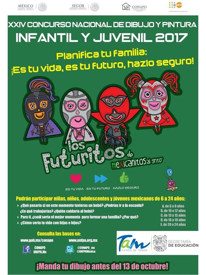 XXIV Concurso Nacional de Dibujo y Pintura Infantil y Juvenil 2017 "Planifica tu familia: ¡Es tu vida, es tu futuro, hazlo seguro!"