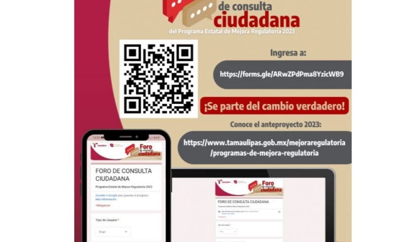 Foro de Consulta para elaborar el Programa Estatal de Mejora Regulatoria 2023